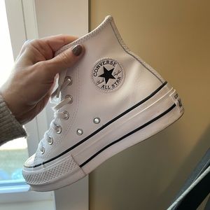 Clean Leather Platform Chuck Taylor All Star Size 5